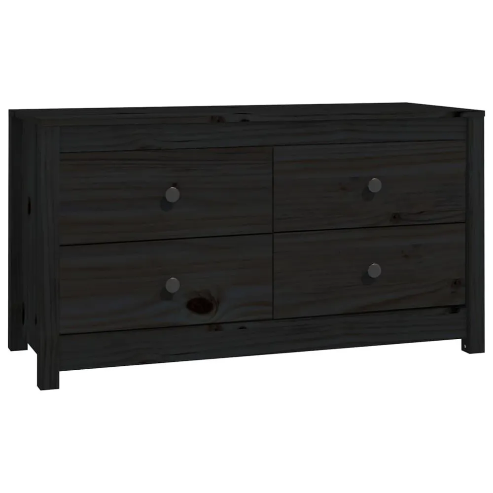Dressoir 100x40x54 cm massief grenenhout zwart