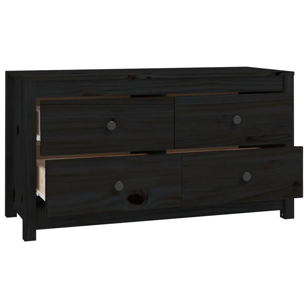 Dressoir 100x40x54 cm massief grenenhout zwart