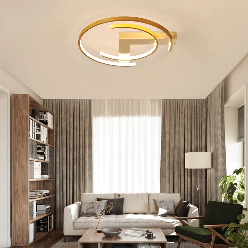 Professionele Kwaliteit C-vormige inbouwverlichting Eenvoudige stijl Metaal Goud LED Compact bij plafondlamp voor slaapkam...
