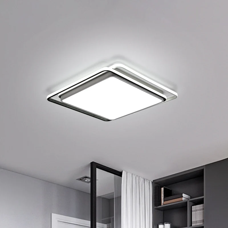 Vierkante acryl plafondinbouw Minimalistische zwart/witte LED-inbouwverlichting warm/wit/3 kleuren zacht voor hotel voor B...