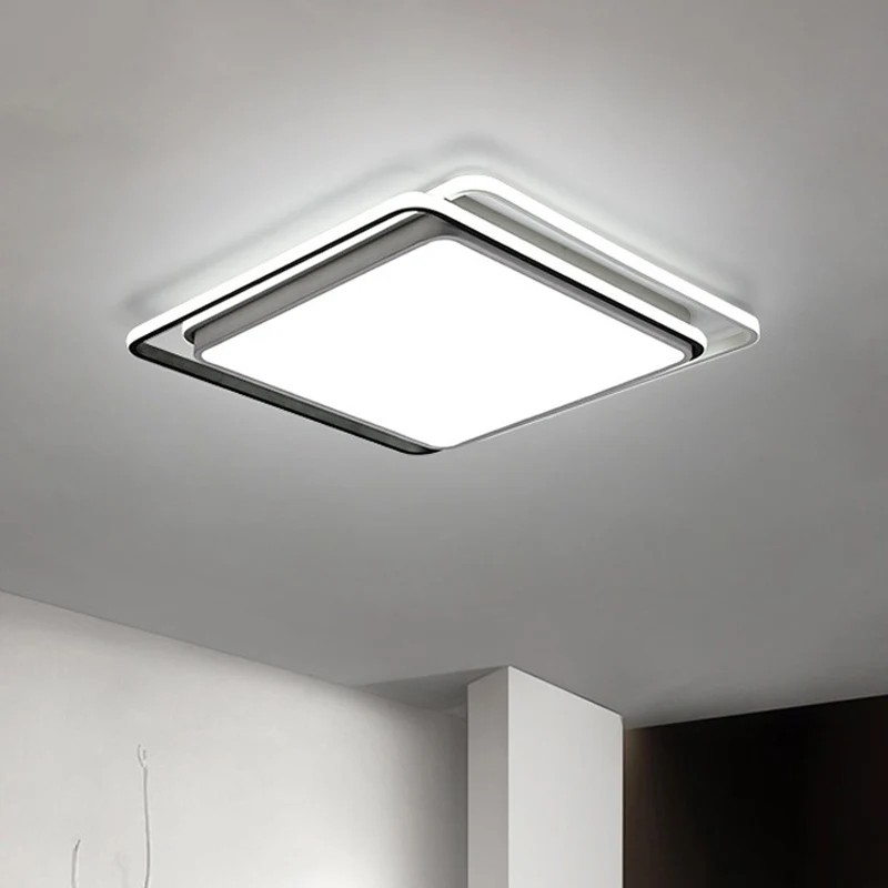 Vierkante acryl plafondinbouw Minimalistische zwart/witte LED-inbouwverlichting warm/wit/3 kleuren zacht voor hotel voor B...
