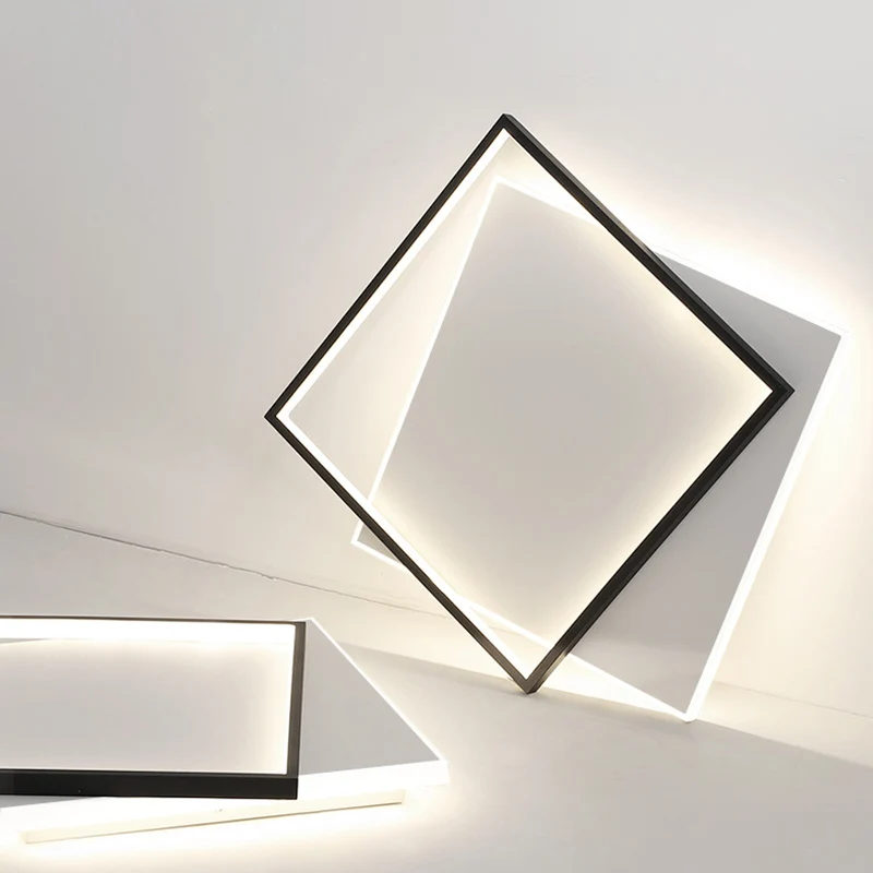 Eenvoud LED-plafondlamp dubbele vierkanten geometrische vorm inbouwverlichtingsarmatuur met acrylkap | Snel Leverbaar