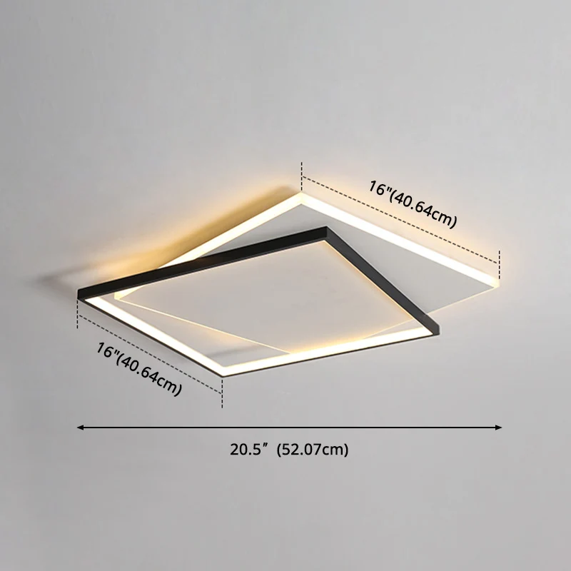 Eenvoud LED-plafondlamp dubbele vierkanten geometrische vorm inbouwverlichtingsarmatuur met acrylkap | Snel Leverbaar