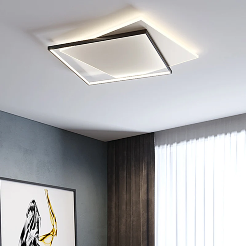 Eenvoud LED-plafondlamp dubbele vierkanten geometrische vorm inbouwverlichtingsarmatuur met acrylkap | Snel Leverbaar