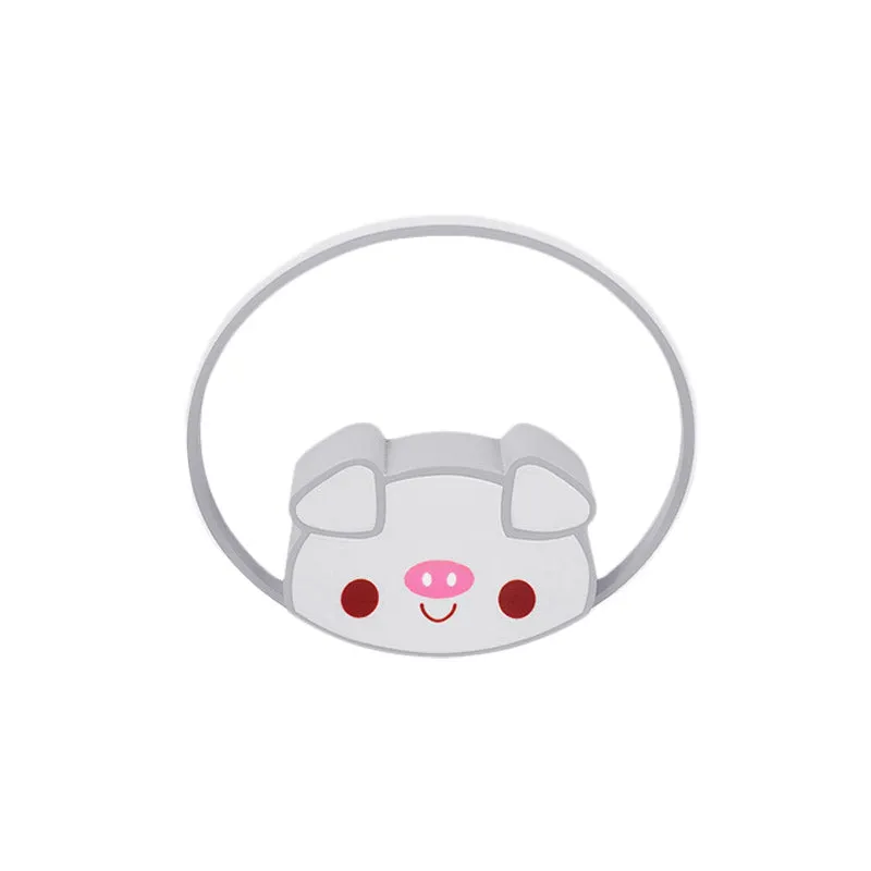 Energiezuinige LED Cartoon Led-inbouwmontage met acrylkap Roze/Wit Varken Plafondlamp voor slaapkamer