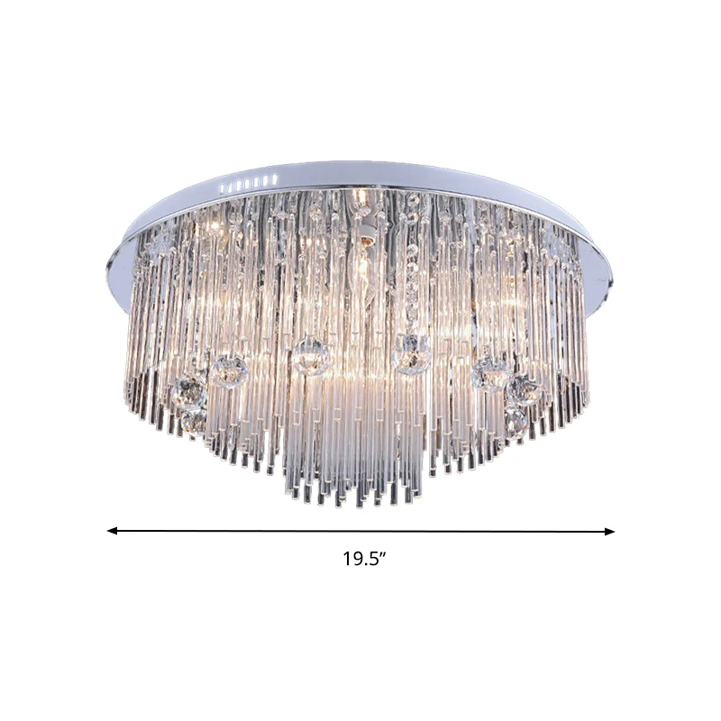Gelaagde inbouw modernisme kristal 5/9/14 koppen roestvrijstalen plafondlamp, 19,5"/23,5"/31,5" wijd - Incl. Garantie