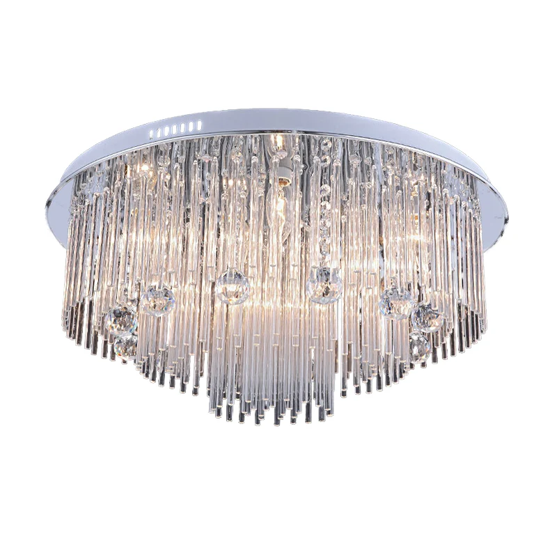 Gelaagde inbouw modernisme kristal 5/9/14 koppen roestvrijstalen plafondlamp, 19,5"/23,5"/31,5" wijd - Incl. Garantie