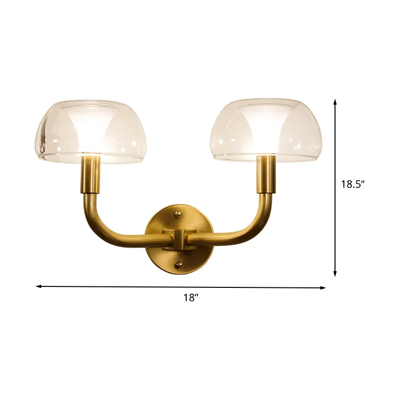 1/2 lampen kom schans licht traditionele messing metalen wandmontage lamp met schitterend glazen kap voor slaapkamer - Inc...