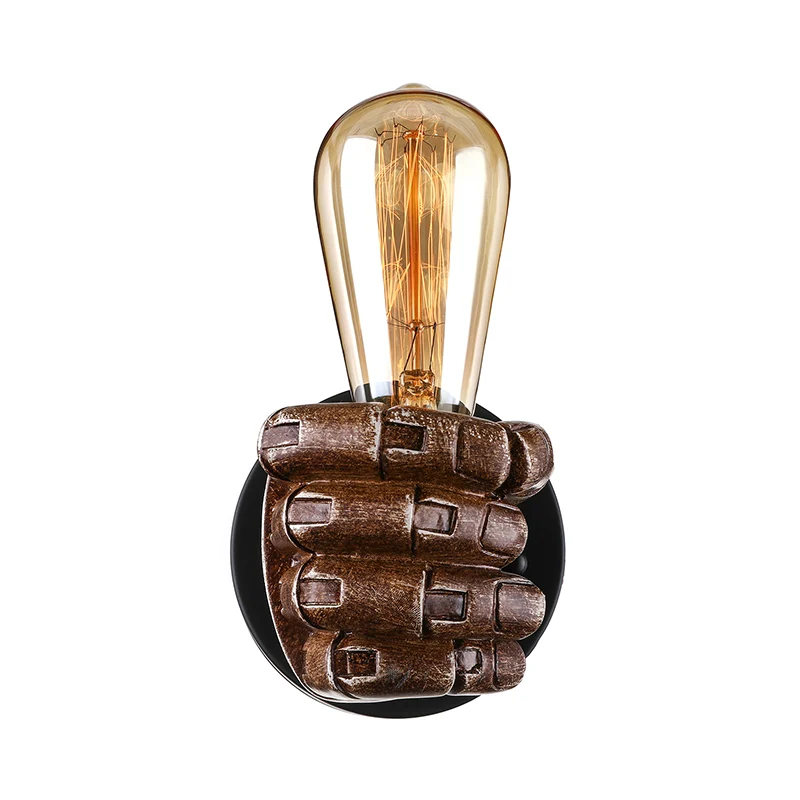 Premium Kwaliteit Wandlamp met 1 kop en rechter-/linkerkap, hout, industriële stijl woonkamerkandelaar bruin