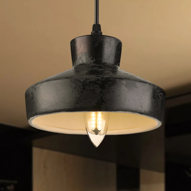 IP44 Waterdichte Square/Trapezoid/Set 4 Metal Pendant Light Antique Style 1 Light Restaurant Hanging Lamp Adjustable Cord...