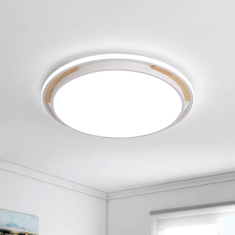 Square/Round Van metaal Flush Lighting Contemporary Grey/White LED Close to Ceiling Lamp Fixture White/Warm Light, 14"/18"...