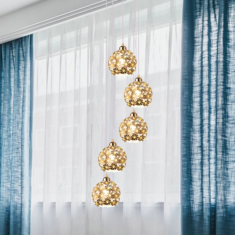 Premium Kwaliteit Multi-lichte plafondlamp met 5/8 koppen Modernistische koepelvormige metalen hanglampenset zilver met am...