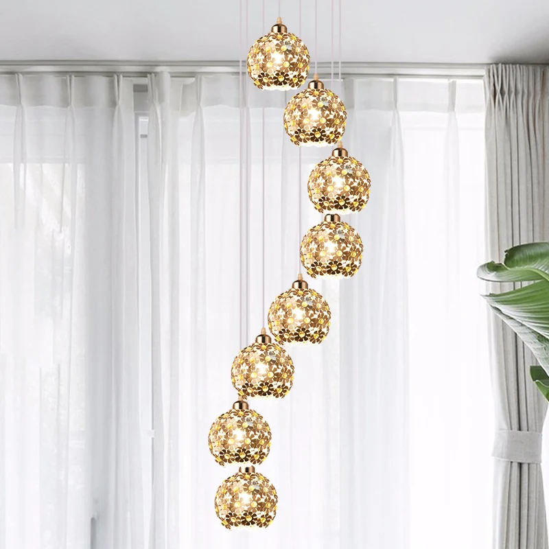 Premium Kwaliteit Multi-lichte plafondlamp met 5/8 koppen Modernistische koepelvormige metalen hanglampenset zilver met am...