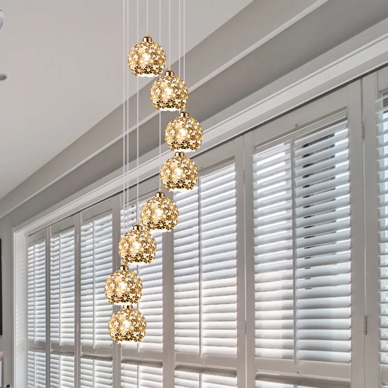 Premium Kwaliteit Multi-lichte plafondlamp met 5/8 koppen Modernistische koepelvormige metalen hanglampenset zilver met am...