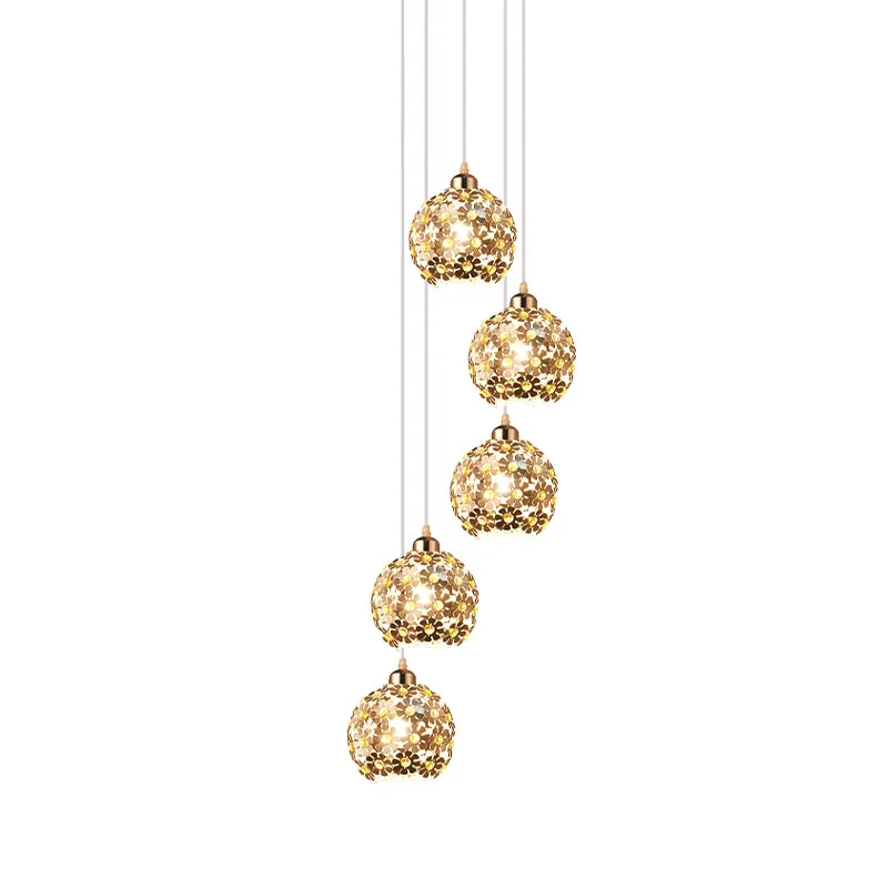 Premium Kwaliteit Multi-lichte plafondlamp met 5/8 koppen Modernistische koepelvormige metalen hanglampenset zilver met am...