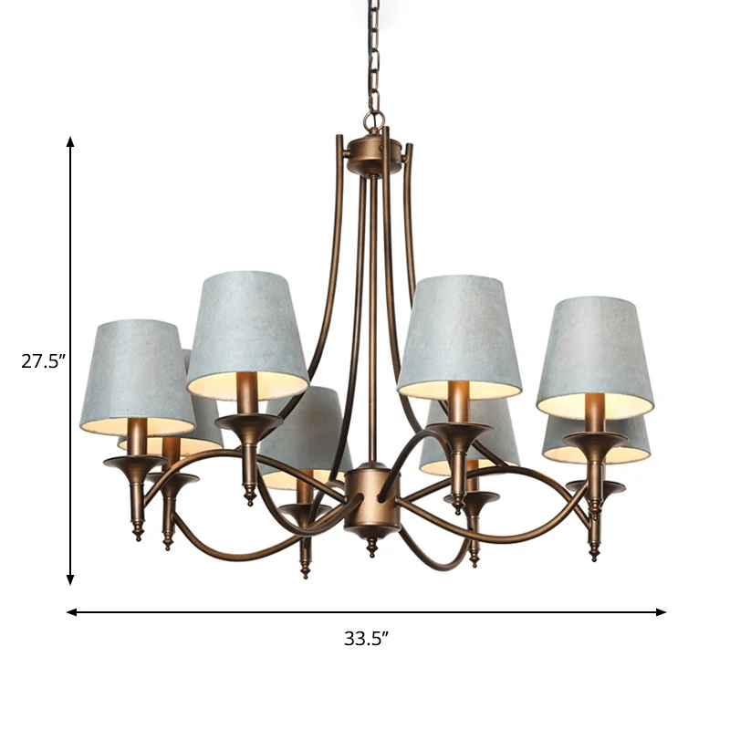 Premium Kwaliteit Set van taps toelopende stoffen hanglampen Rustieke 3/8-lichts hangende kroonluchter voor de woonkamer b...