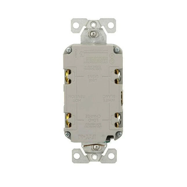 Eaton 15-Amp 125-volt GFCI Residential Decorator Outlet, Light Almond driepak