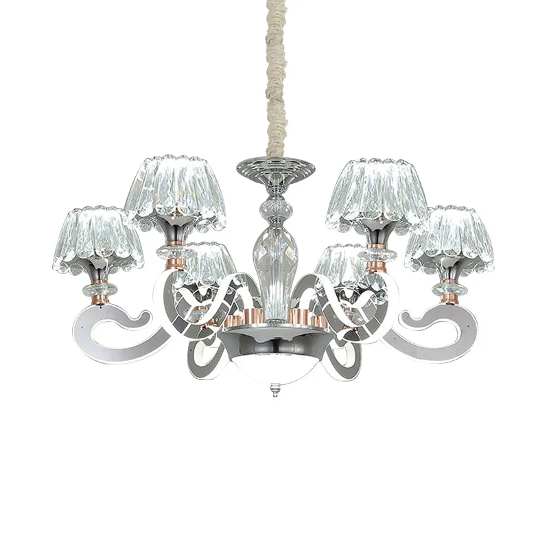 Professionele Kwaliteit 6/8 koppen conische kroonluchter hanglamp modernistisch fel kristal LED-plafond hanglamp