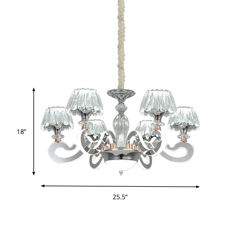Professionele Kwaliteit 6/8 koppen conische kroonluchter hanglamp modernistisch fel kristal LED-plafond hanglamp