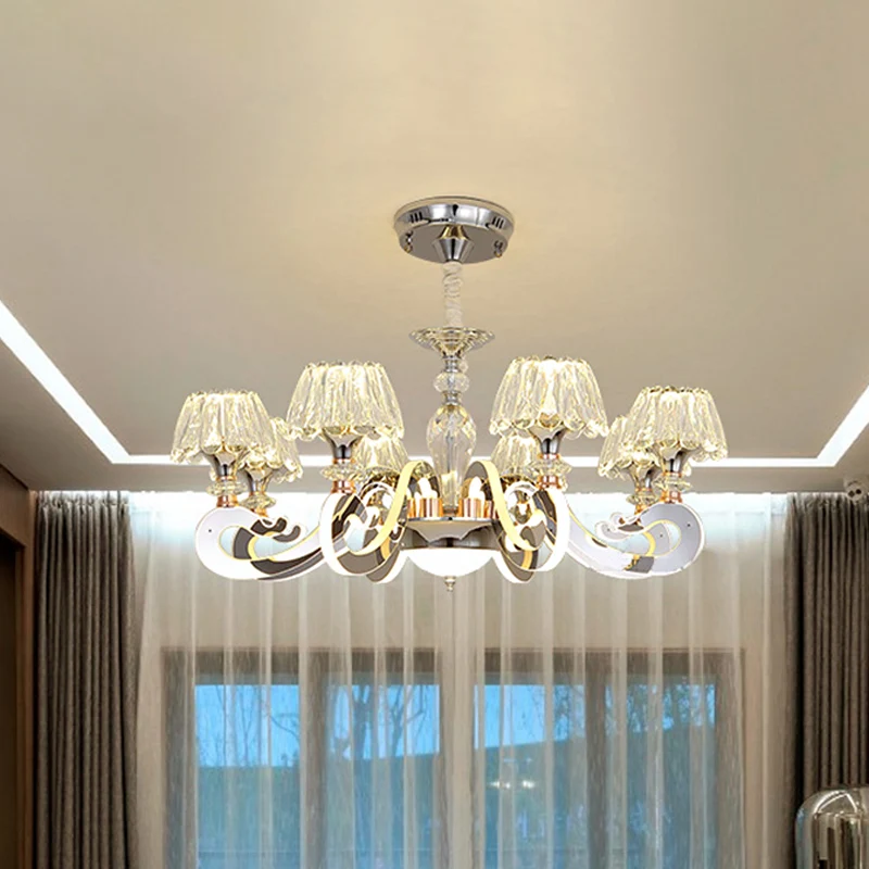 Professionele Kwaliteit 6/8 koppen conische kroonluchter hanglamp modernistisch fel kristal LED-plafond hanglamp