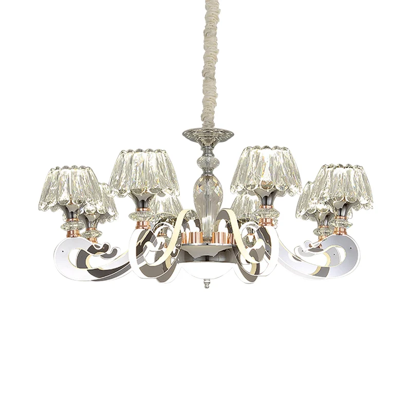 Professionele Kwaliteit 6/8 koppen conische kroonluchter hanglamp modernistisch fel kristal LED-plafond hanglamp