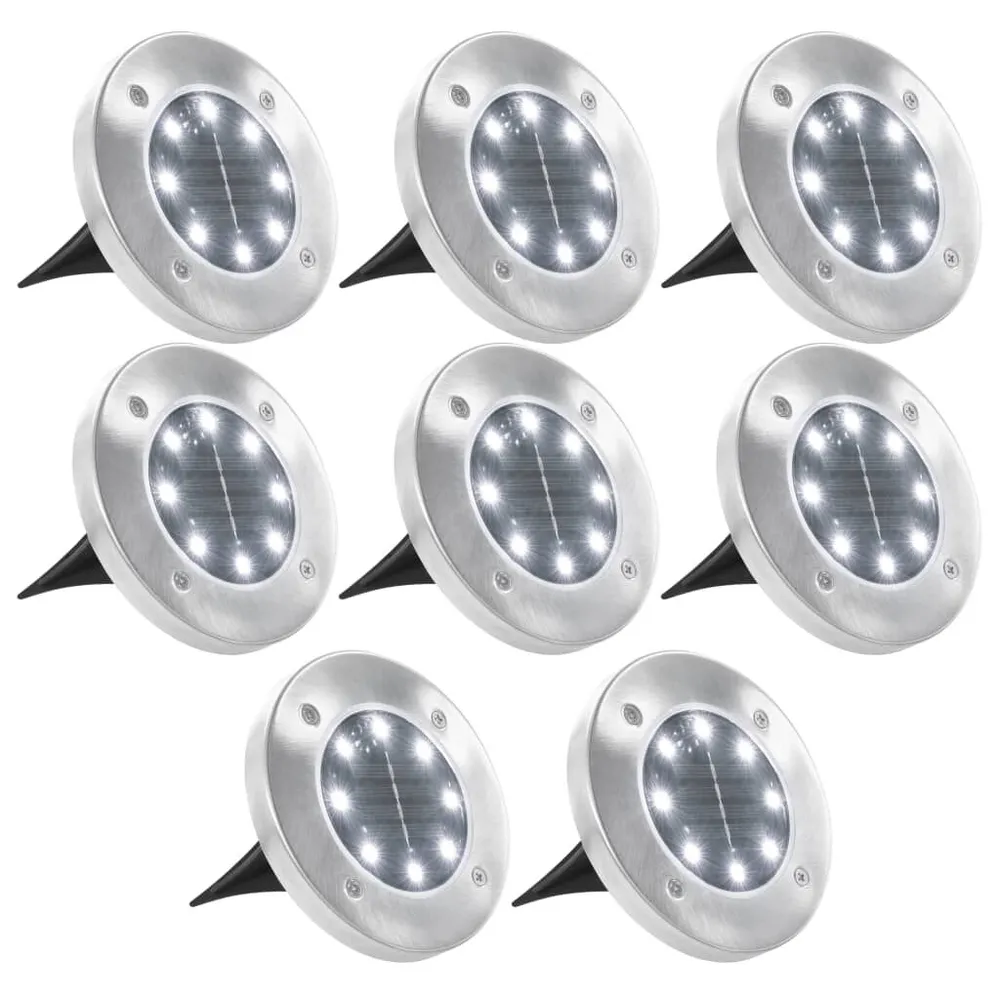 IP65 Waterdicht Grondlampen 8 st solar LED wit