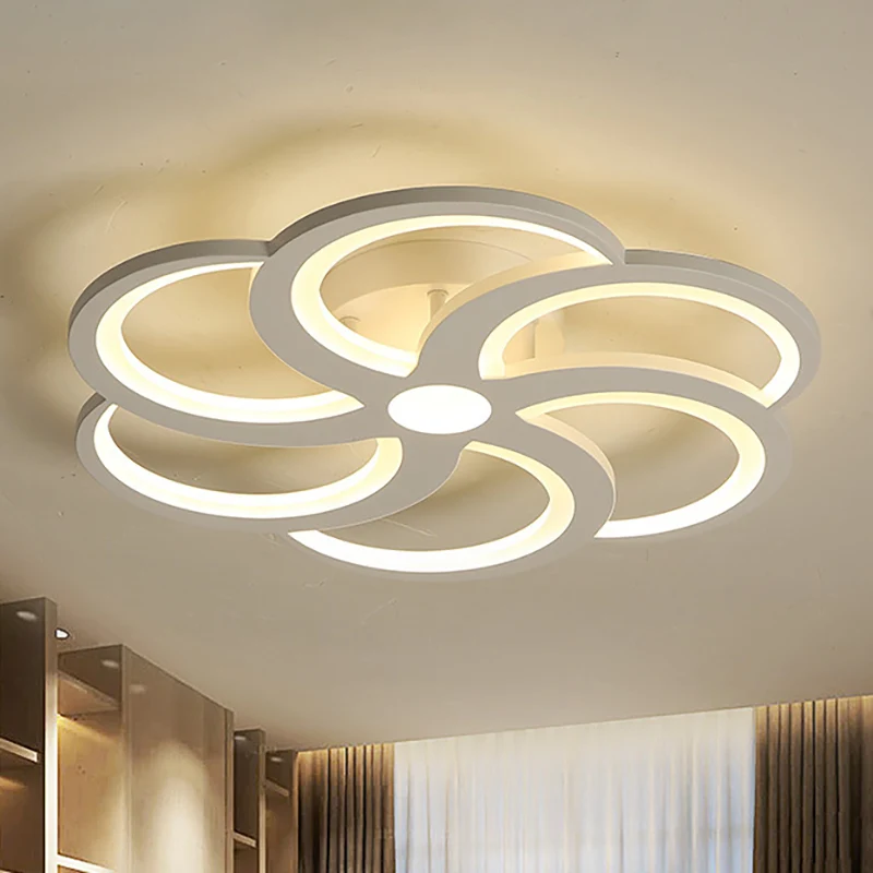 19,5"/23,5" W White Bloom inbouwlamp Scandinavische stijl metaal en acryl Led woonkamer inbouwlamp zacht met SOS-functie