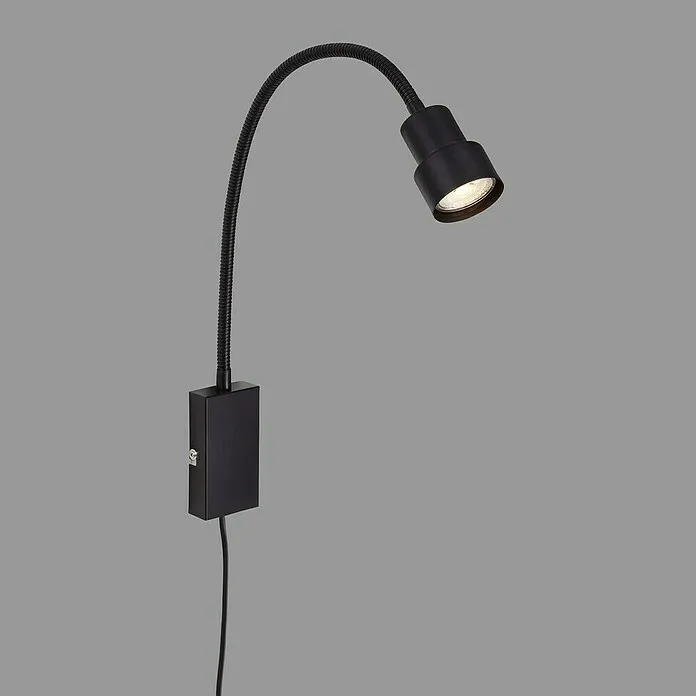 Briloner Wandlamp, rond Tusi - 5 W, l x b x h: 69 x 6 x 5,8 cm, Zwart, Gastvrij wit