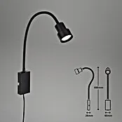 Briloner Wandlamp, rond Tusi - 5 W, l x b x h: 69 x 6 x 5,8 cm, Zwart, Gastvrij wit