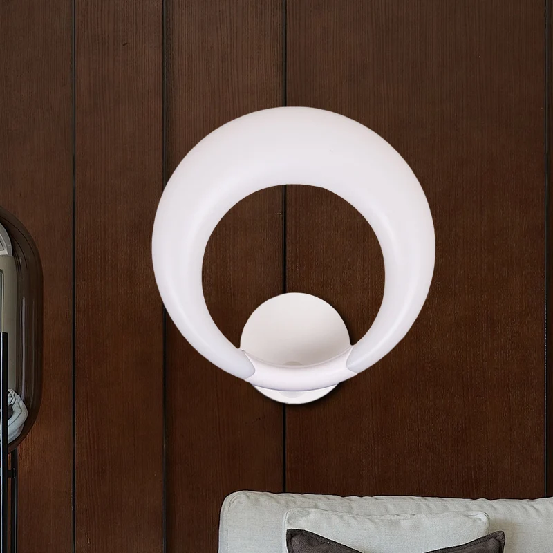 IP67 Gecertificeerde LED-wandlamp aan het nachtkastje Scandinavische stijl, wit/zwarte wandkandelaar met halvemaanvormige...