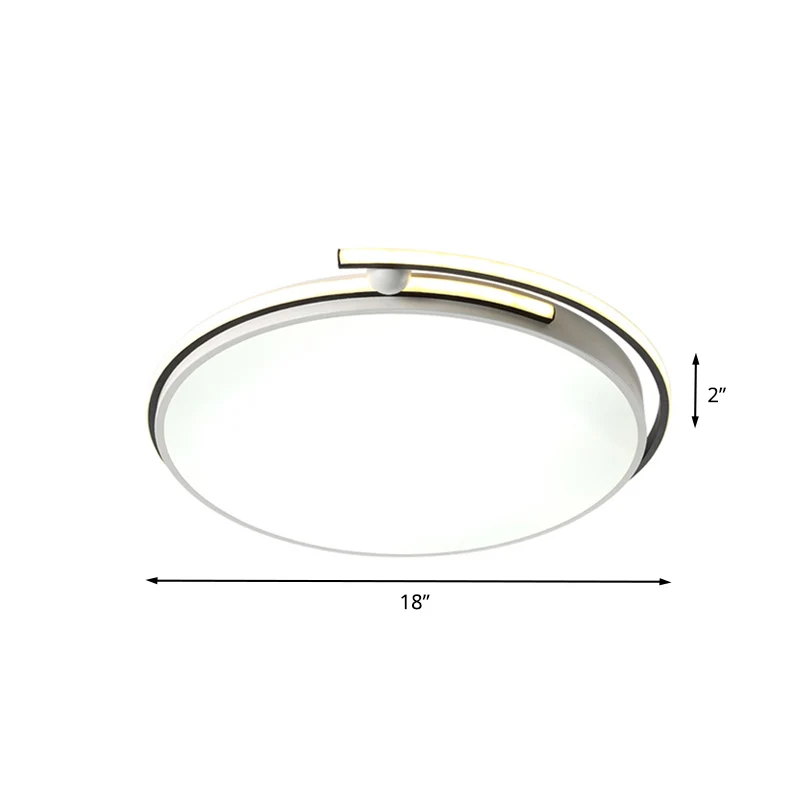 LED-ganginbouwlamp, minimalistische witte inbouwlamp met ronde acrylkap, 13"/18"/22,5" W inclusief batterijen