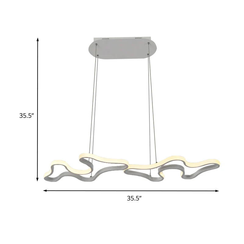 Professionele Waterdichte Actueel Twist Acrylic Ceiling Pendant LED Hanging Lamp Warm/White Light Inner/Outer Glow White