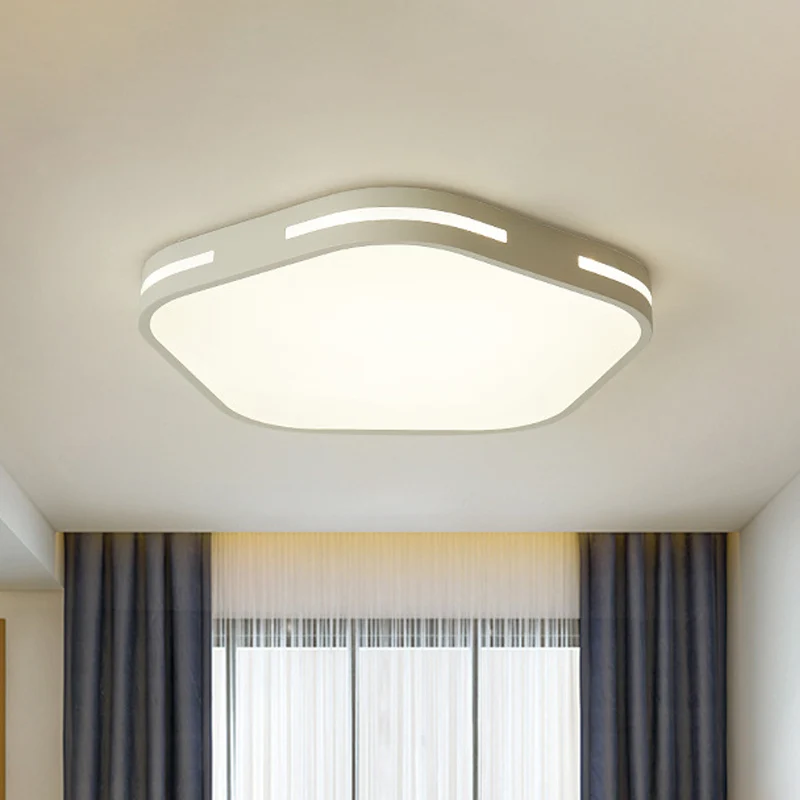 Professionele Waterdichte Bedroom LED Flush Ceiling Light Black/White Flush Mount Lamp Pentagram Plexiglas Shade, 15"/18.5...