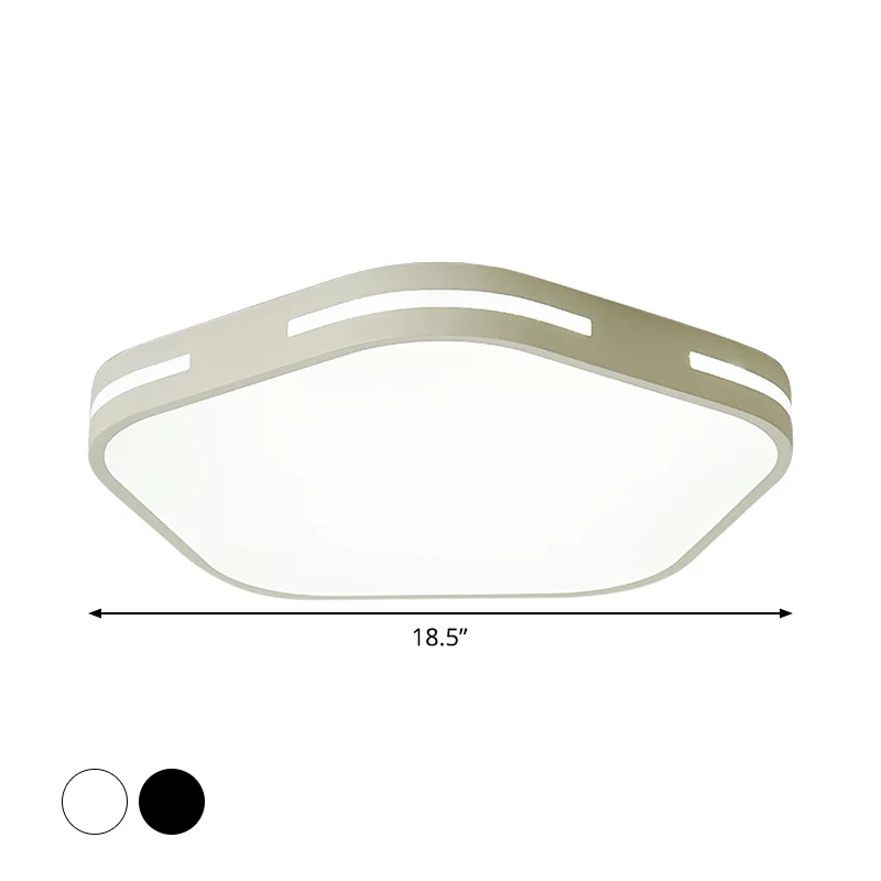 Professionele Waterdichte Bedroom LED Flush Ceiling Light Black/White Flush Mount Lamp Pentagram Plexiglas Shade, 15"/18.5...
