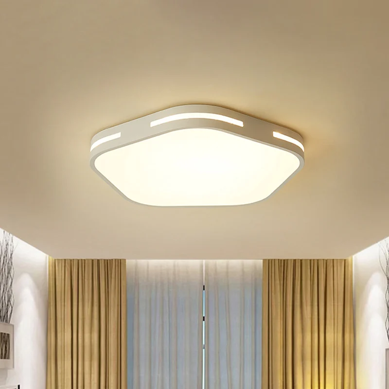 Professionele Waterdichte Bedroom LED Flush Ceiling Light Black/White Flush Mount Lamp Pentagram Plexiglas Shade, 15"/18.5...