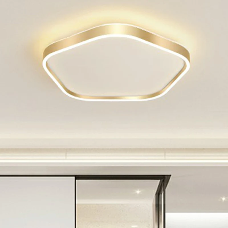 Gouden Pentagon inbouw led-licht eenvoudige stijl acryl plafondverlichting voor slaapkamer met Afstandsbediening