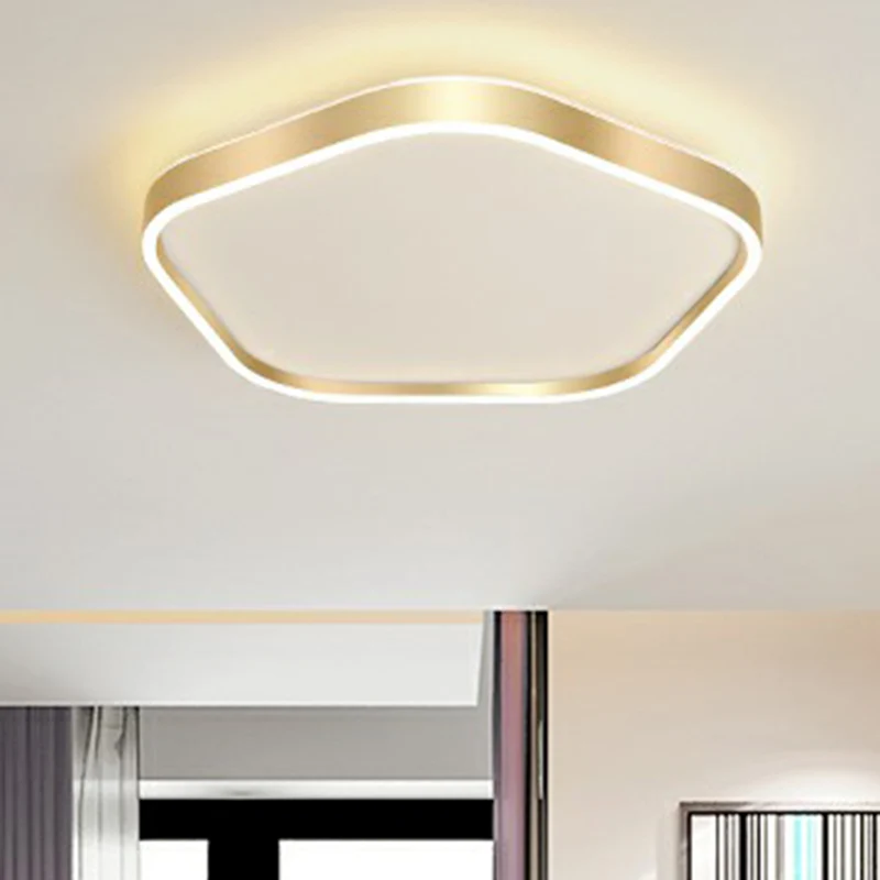 Gouden Pentagon inbouw led-licht eenvoudige stijl acryl plafondverlichting voor slaapkamer met Afstandsbediening