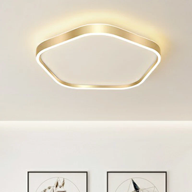 Gouden Pentagon inbouw led-licht eenvoudige stijl acryl plafondverlichting voor slaapkamer met Afstandsbediening