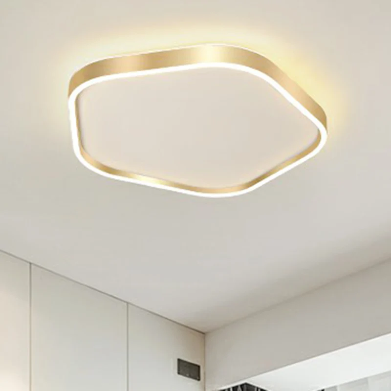 Gouden Pentagon inbouw led-licht eenvoudige stijl acryl plafondverlichting voor slaapkamer met Afstandsbediening
