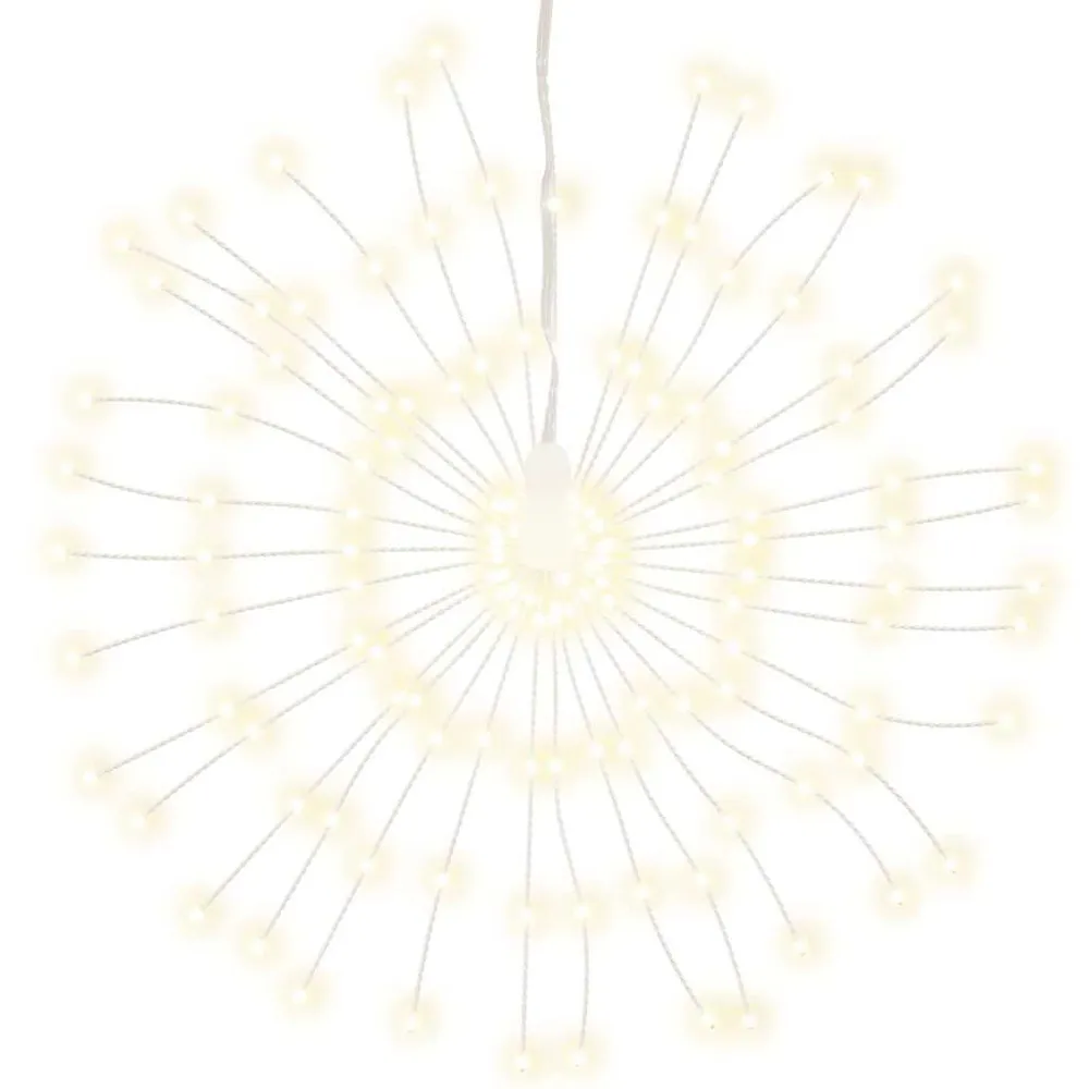 IP44 Waterdichte Kerstverlichting vuurwerk 140 warmwitte LED's 17 cm
