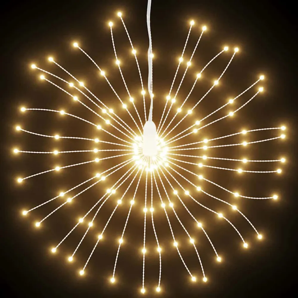 IP44 Waterdichte Kerstverlichting vuurwerk 140 warmwitte LED's 17 cm
