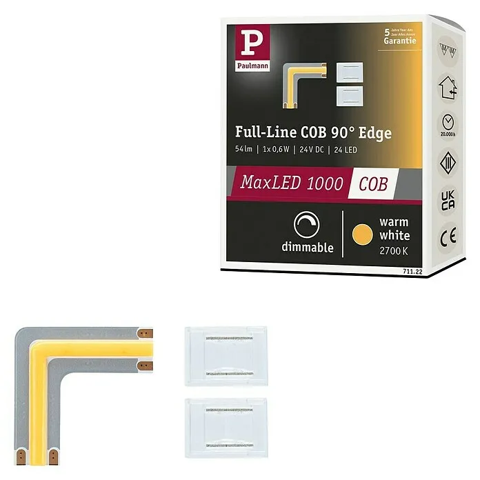 Paulmann MaxLED 500 Led-strip - Lengte: 3 cm, Lichtkleur: Zacht wit, 0,3 W, 25 lm, 230 V met Afstandsbediening