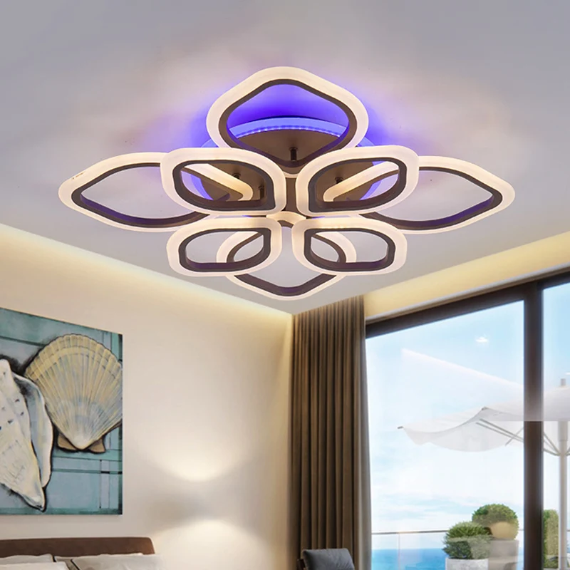 Premium LED LED-plafondlamp met bloementhema, eigentijds acryl inbouwlicht bruin voor slaapkamer