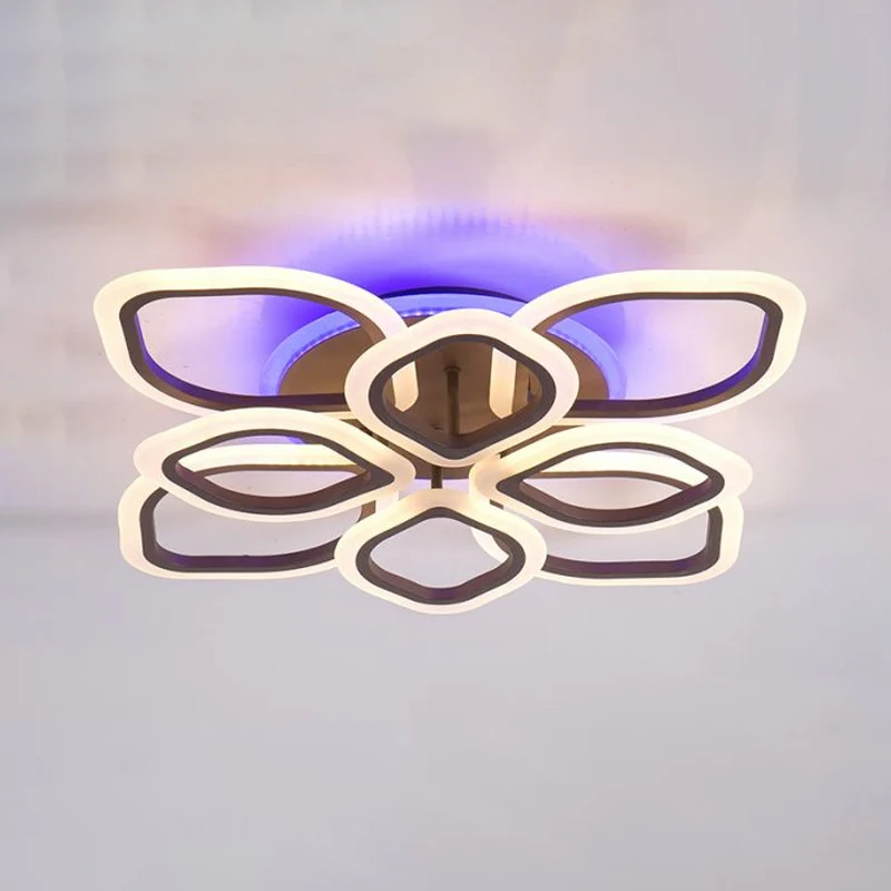 Premium LED LED-plafondlamp met bloementhema, eigentijds acryl inbouwlicht bruin voor slaapkamer