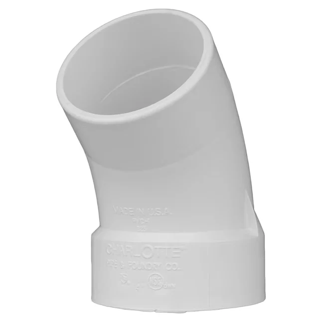 Charlotte Pipe 3- 45-Degree VINYL DWV Street Elbow