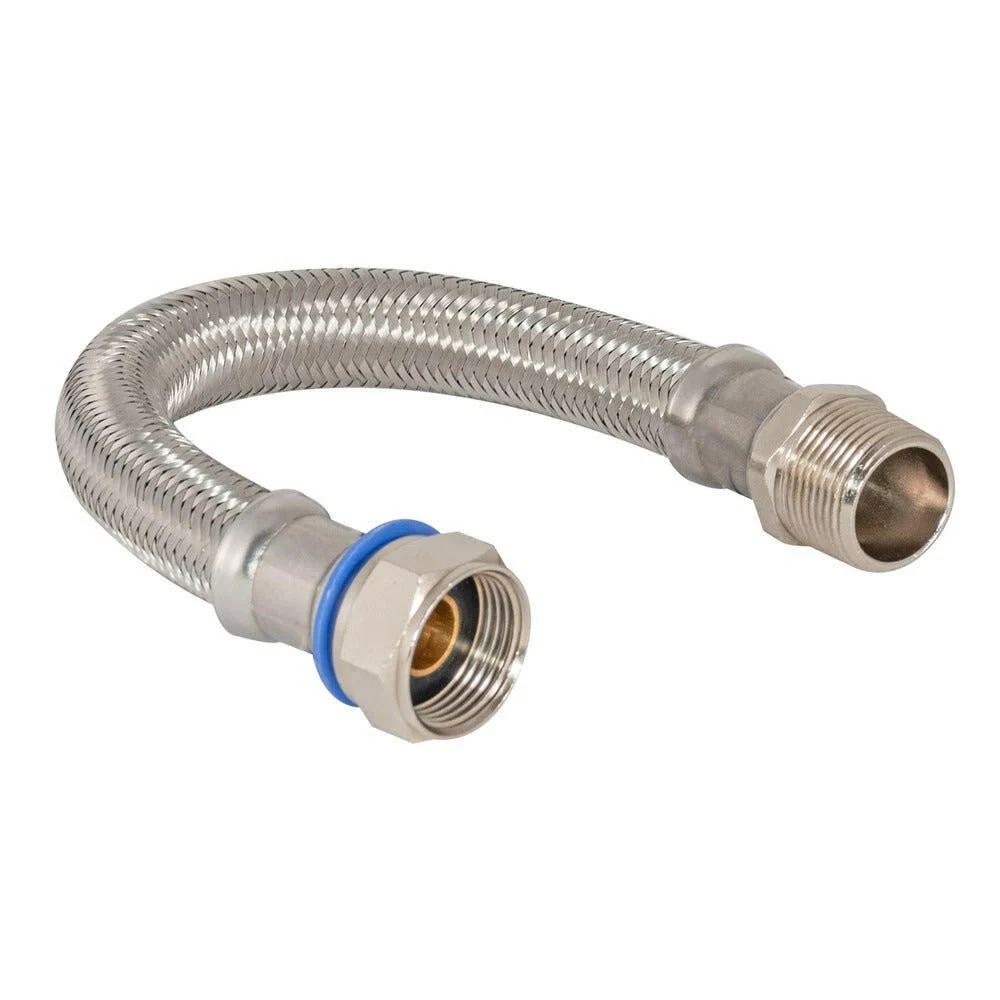 Eastman 18 . Braided Water Heater Connector – 3/4 . MIP x 3/4 . FIP Zwenkbaar
