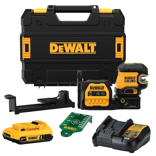 DEWALT 20V MAX* Draadloos 2-Spot Green Line Laser Kit | Groene Laser | Zelfnivellerend