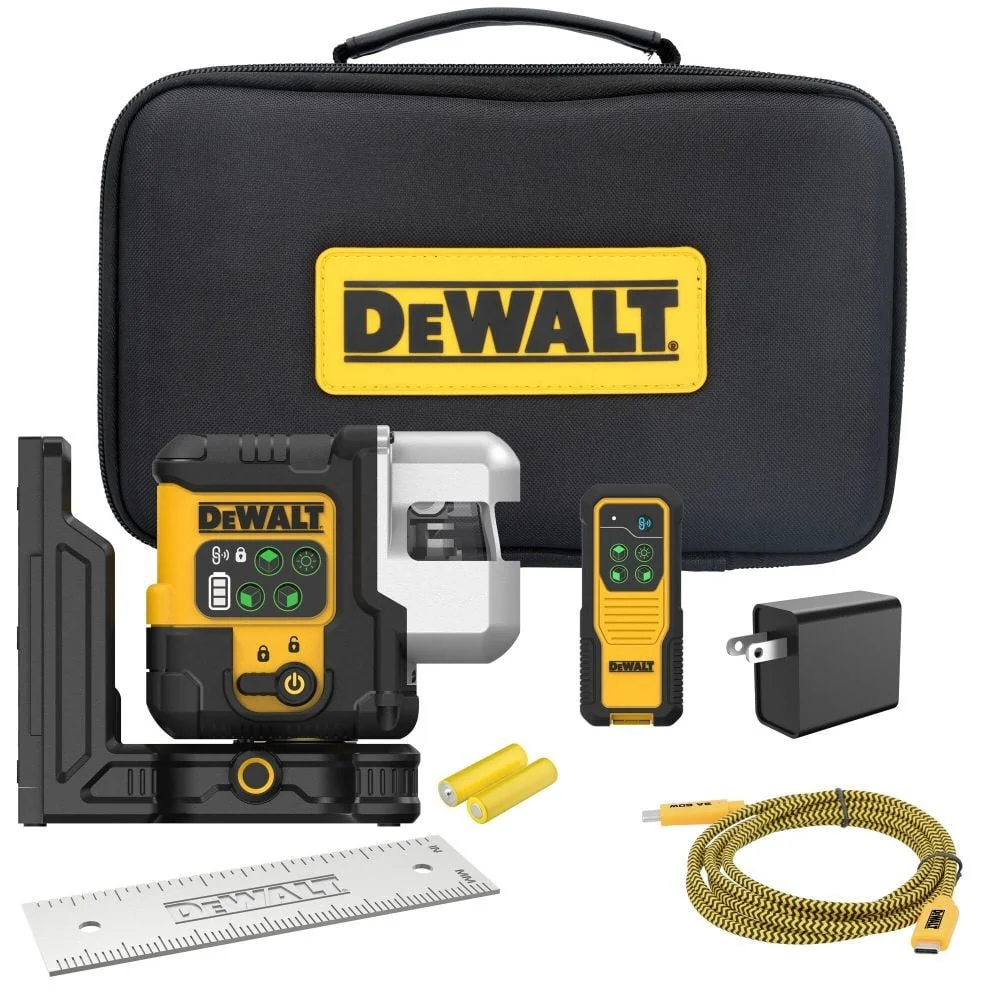 Groen Laser DEWALT USB Rechargeable Groen 3 X 180 Degree Line Laser Kit DCLE14301G