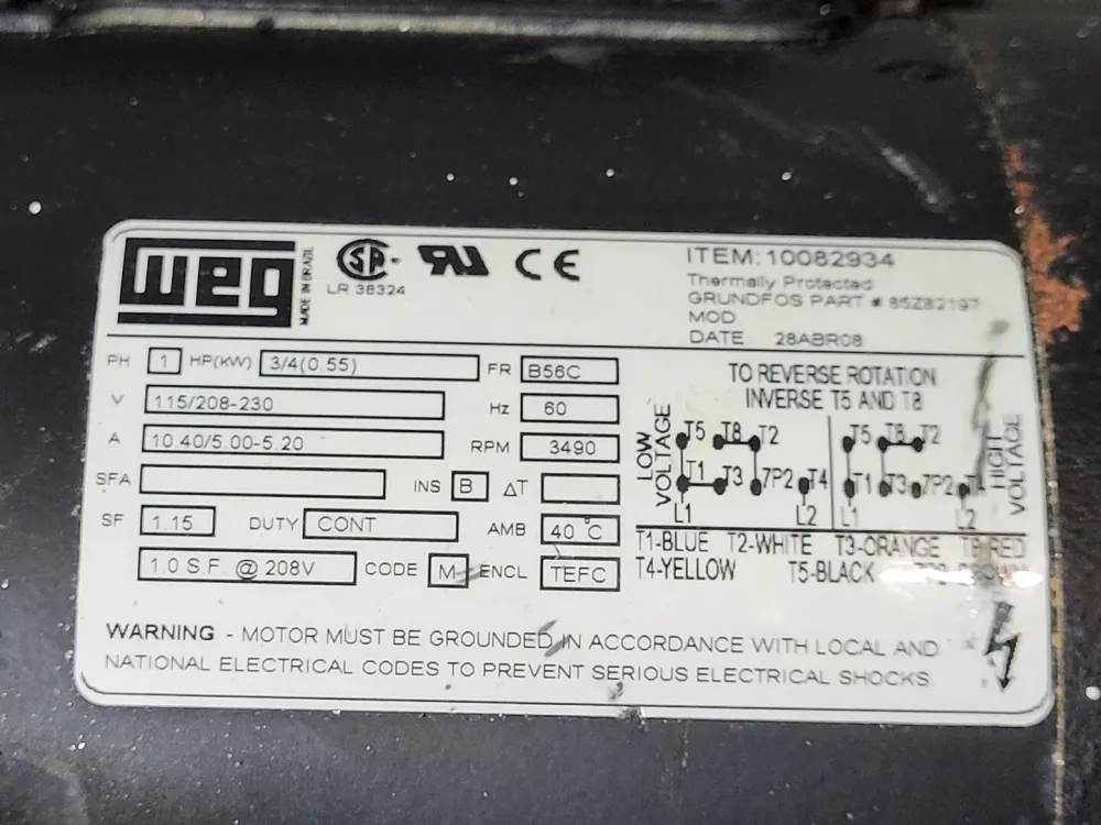 Industrieel 3/4 hp Centrifugal Pump TP50-80/2 U-G- XBQE, 96405263