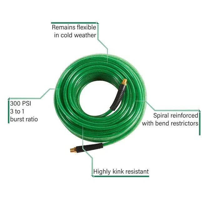 Metabo HPT Vakkundig Grade Polyurethane Air Hose 50 Ft. x 1/4 .